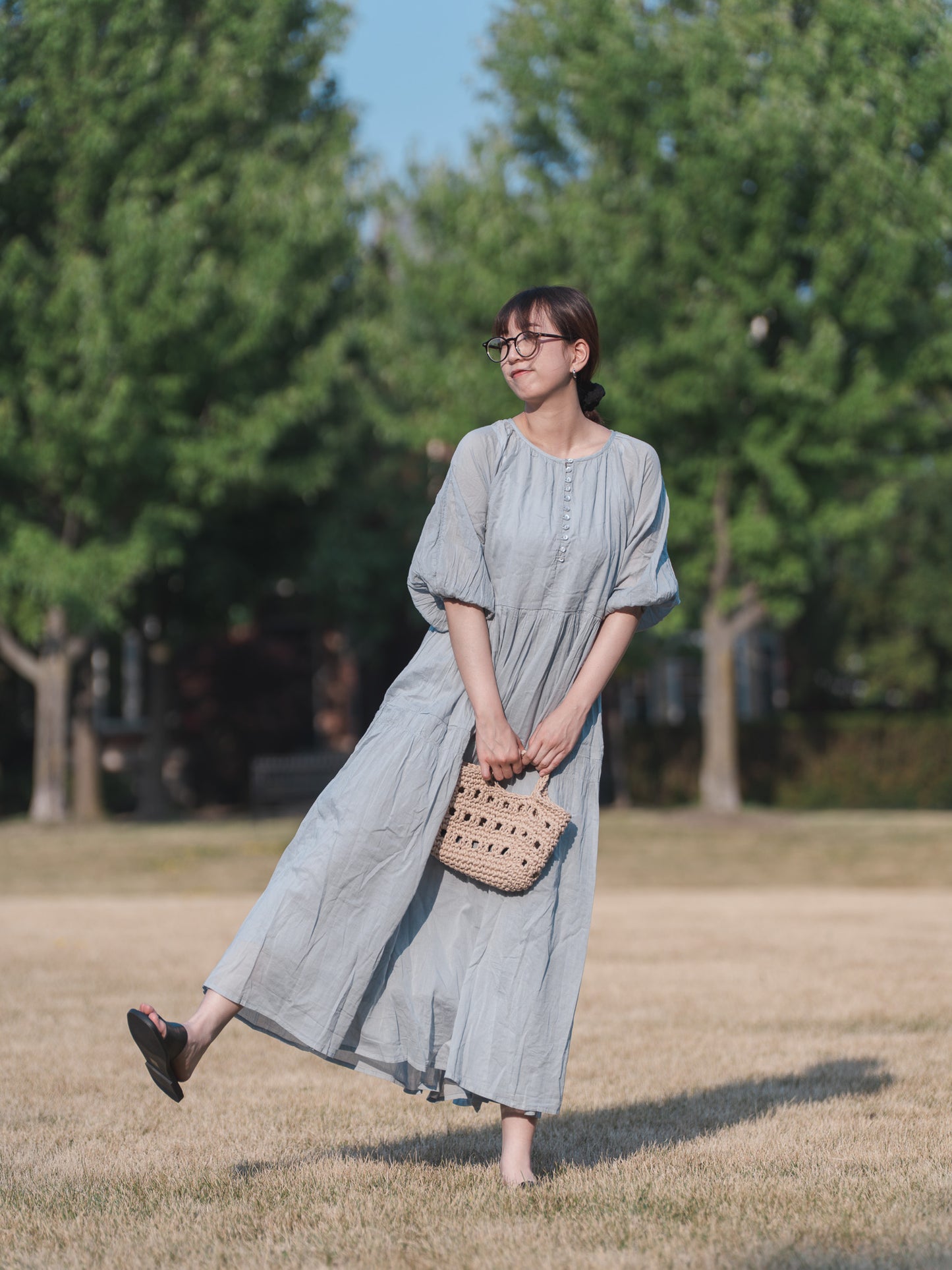 Bab Casual Dress Gathered Dress Cotton