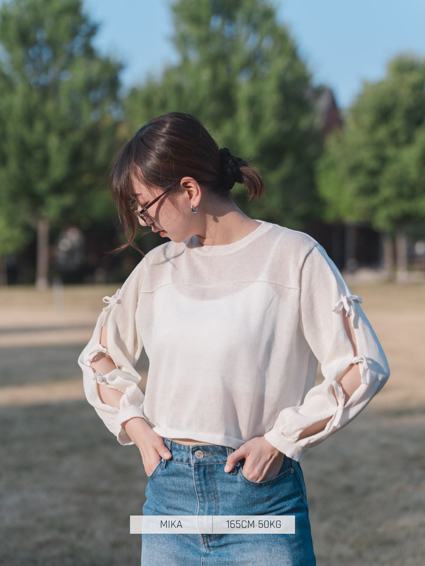 Bab Sweater/Knitwear Sleeve Ribbon Popular Design