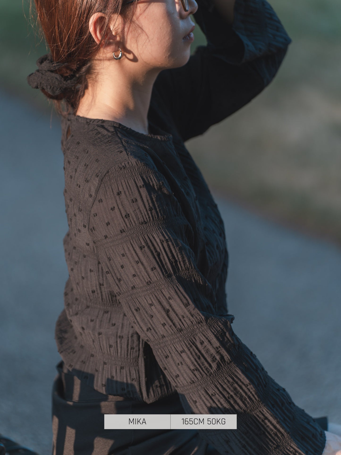 BLUE EAST Button Shirt/Blouse Sleeve Blouse Sheer