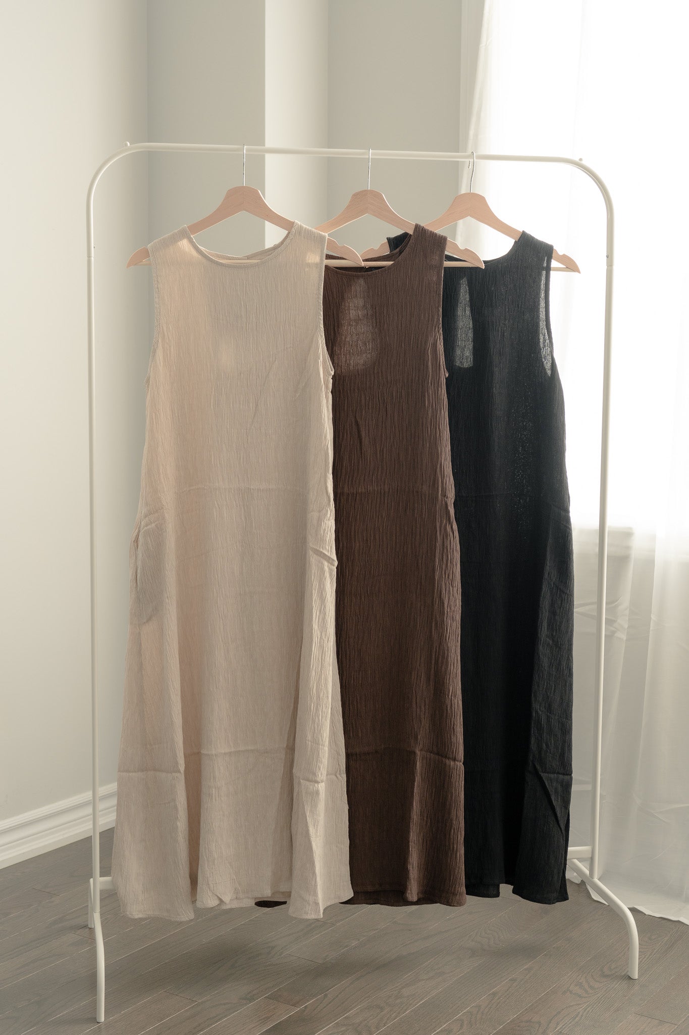 Bou Jeloud Casual Dress Sleeveless Dress Shirring