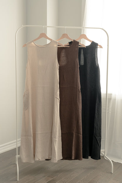 Bou Jeloud Casual Dress Sleeveless Dress Shirring