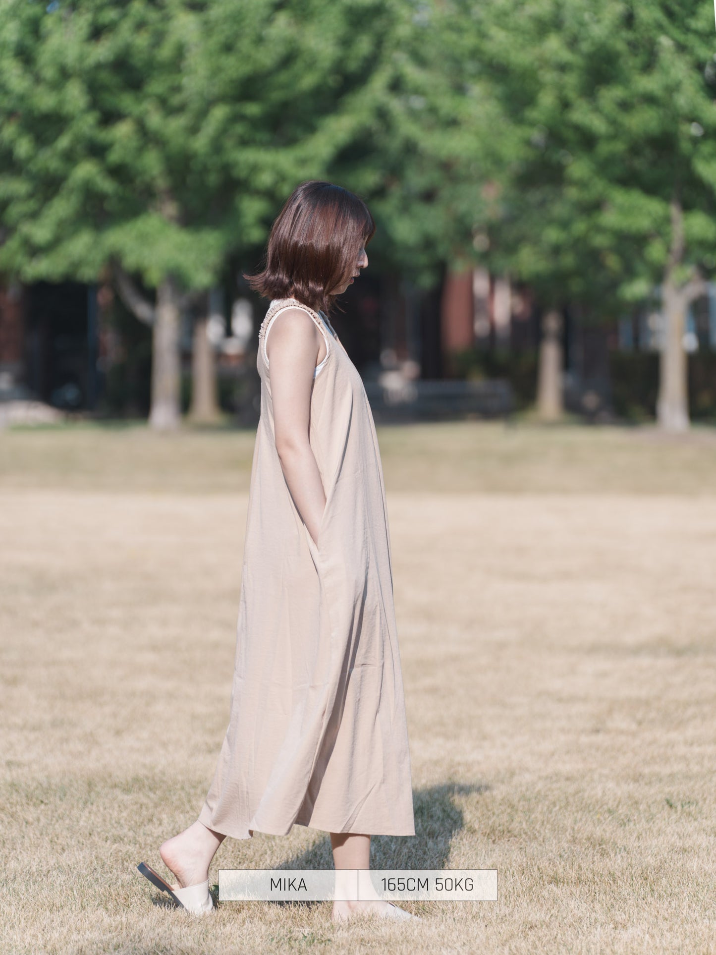 Bab Casual Dress Matte Satin Shrring