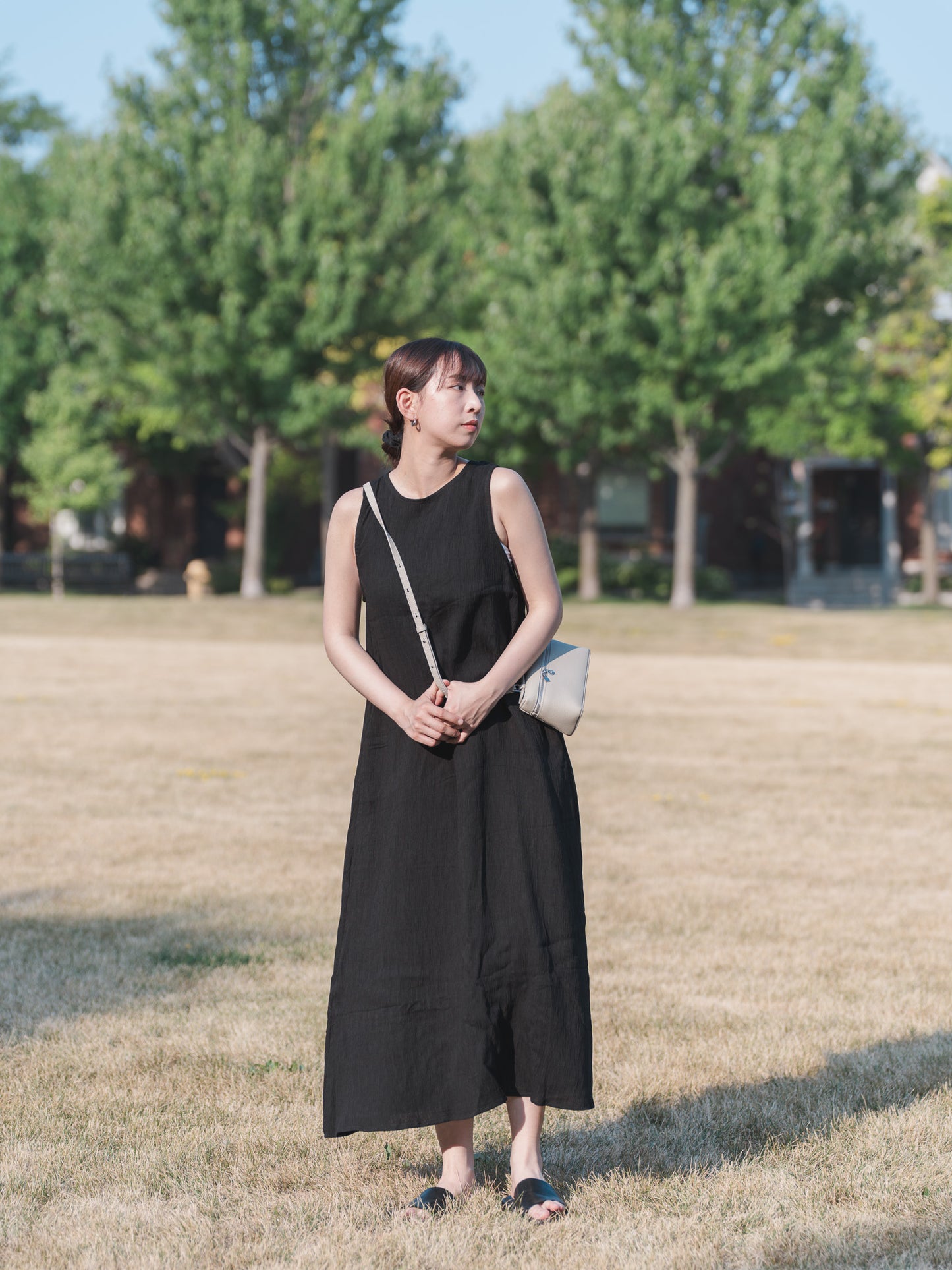 Bou Jeloud Casual Dress Sleeveless Dress Shirring