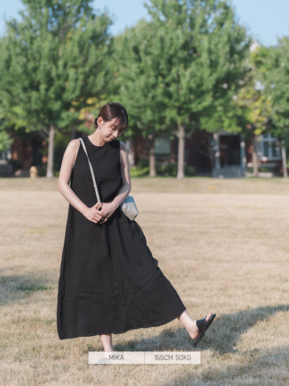 Bou Jeloud Casual Dress Sleeveless Dress Shirring