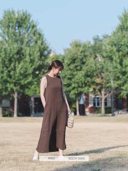 Bou Jeloud Casual Dress Sleeveless Dress Shirring