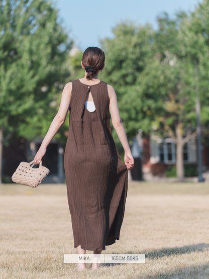 Bou Jeloud Casual Dress Sleeveless Dress Shirring