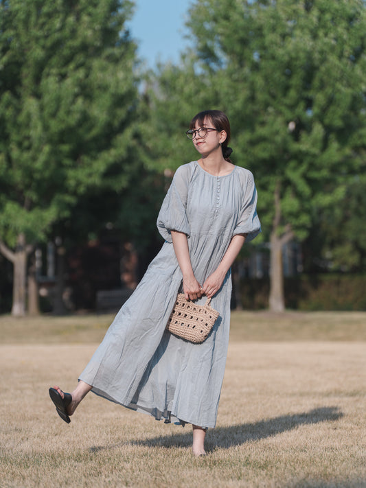 Bab Casual Dress Gathered Dress Cotton