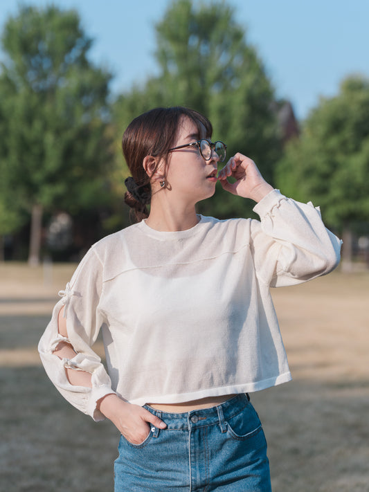Bab Sweater/Knitwear Sleeve Ribbon Popular Design