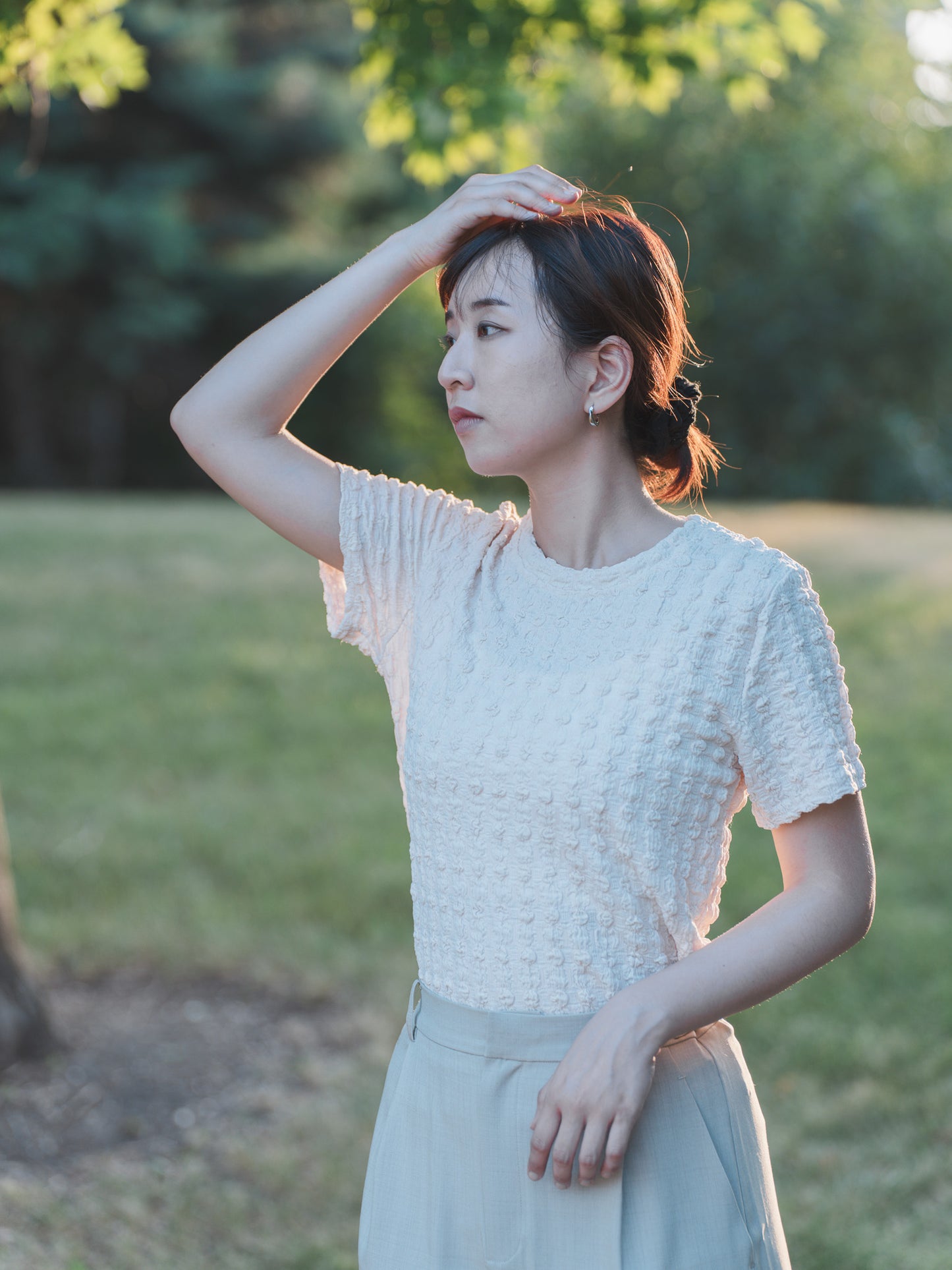 BLUE EAST T-shirt Jacquard Cut-and-sew