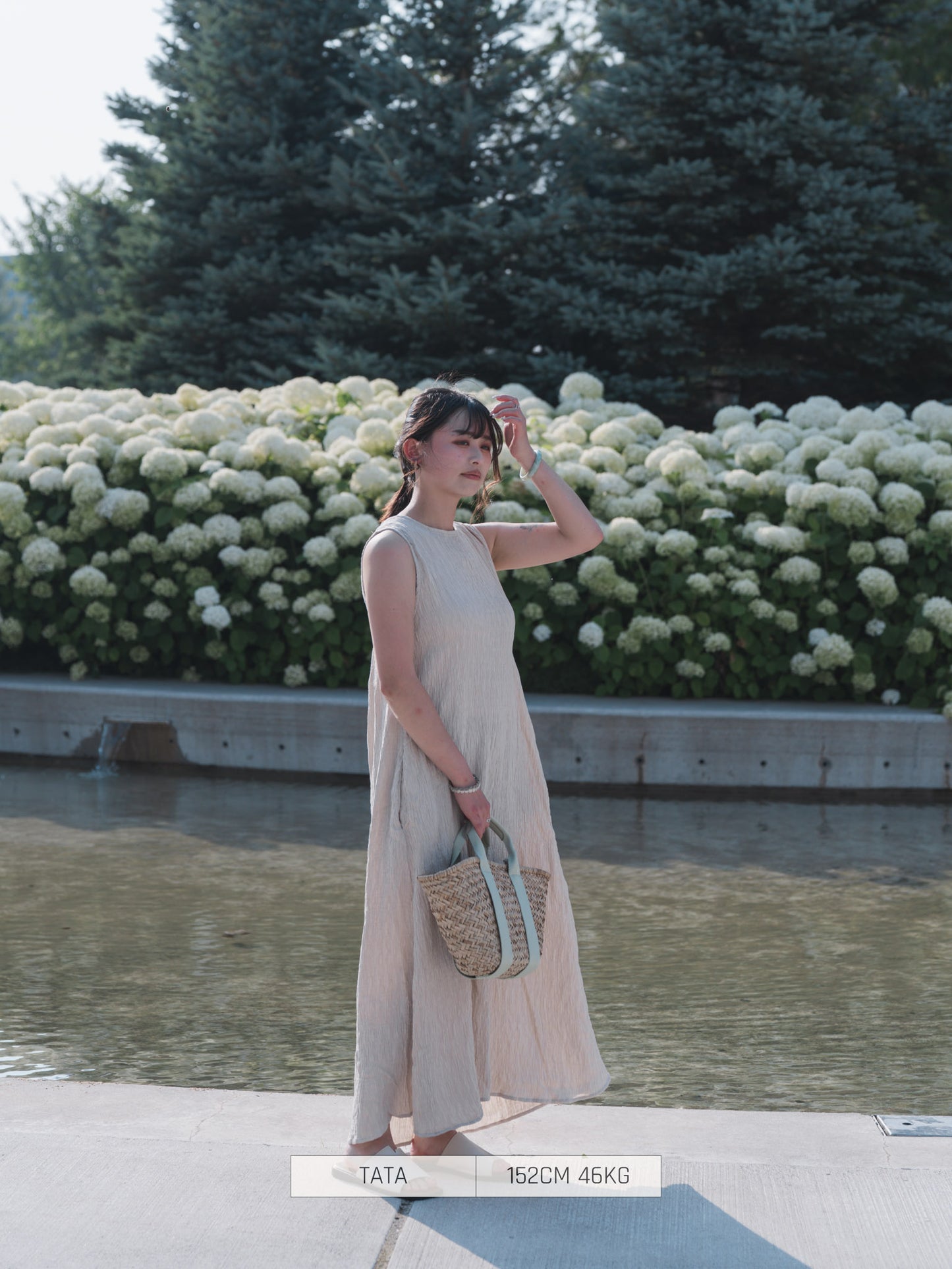 Bou Jeloud Casual Dress Sleeveless Dress Shirring