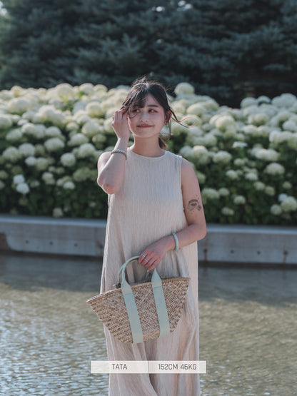 Bou Jeloud Casual Dress Sleeveless Dress Shirring