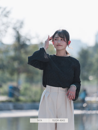 BLUE EAST Button Shirt/Blouse Sleeve Blouse Sheer