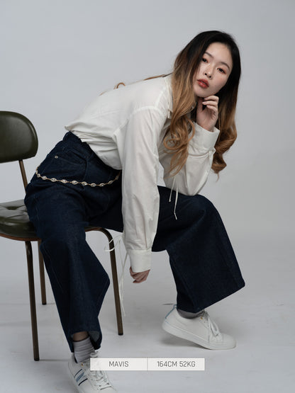 Preorder - Bab Button Shirt sleeve ribbon [2025 Winter]