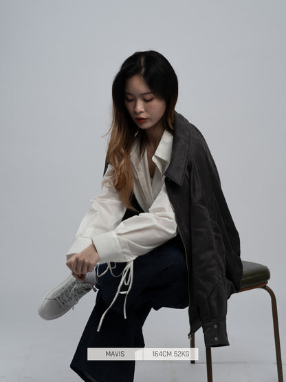 Preorder - Bab Button Shirt sleeve ribbon [2025 Winter]