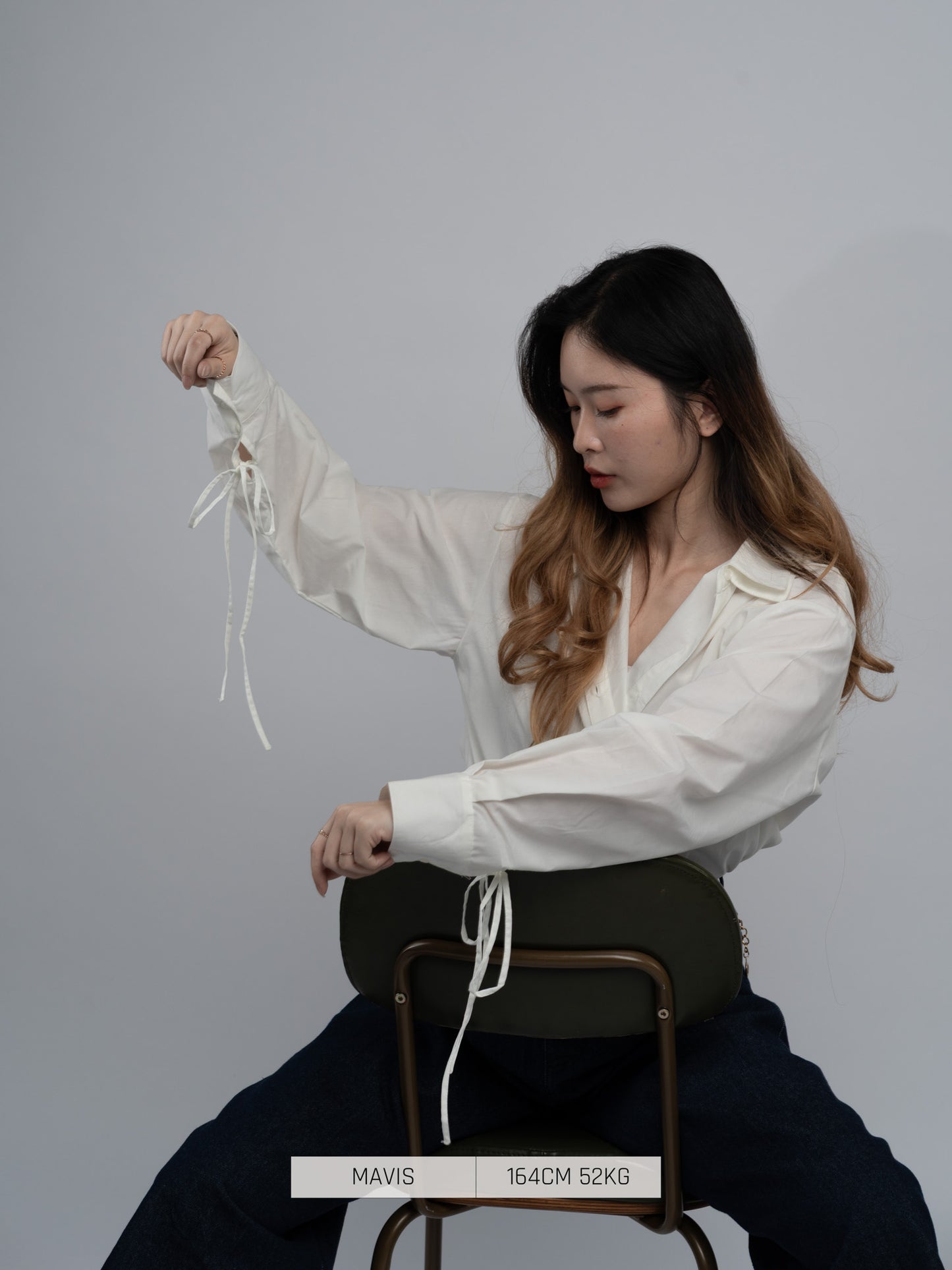 Preorder - Bab Button Shirt sleeve ribbon [2025 Winter]