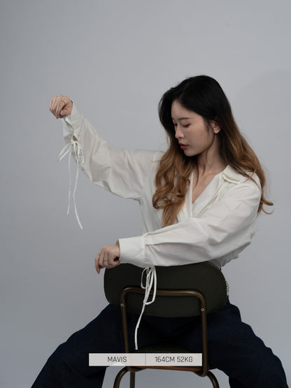 Preorder - Bab Button Shirt sleeve ribbon [2025 Winter]