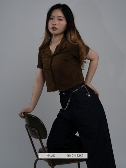 Bab Blouse Button Shirt Brown [2025 Winter]